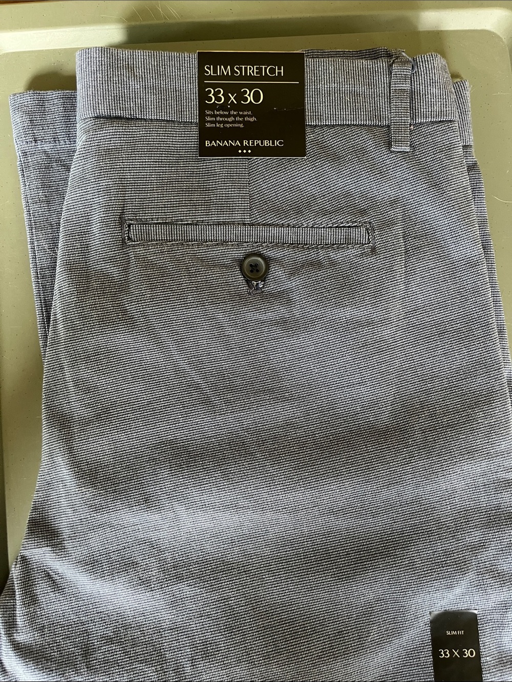 NWT Banana Republic 33x30 Slim Stretch blue pants